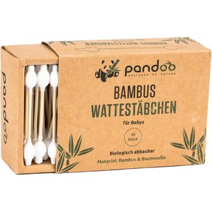 Wattestäbchen pandoo Bio-Bambus für Babys, 7,5cm