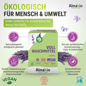 Produktbild für Waschmittel AlmaWin Konzentrat Lavendelduft, vegan