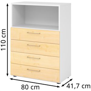 Produktbild für Kombischrank Hammerbacher Serie 9 Advanced, ahorn / weiß