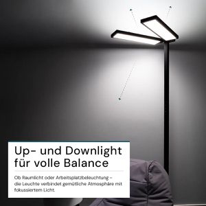 Produktbild für Stehlampe Luxula LX700194, LED, schwarz, 202 cm