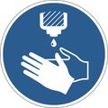 Hinweisschild Durable ISO 7010, Folie Ø 43 cm, Bodenmarkierung, Hände desinfizieren