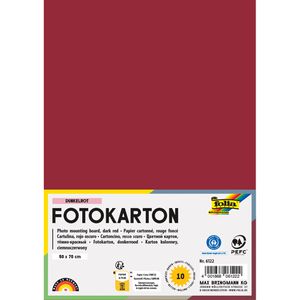 Folia Fotokarton 6122, 50 x 70 cm, dunkelrot, 300g/m², 10 Blatt
