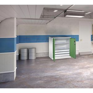 Produktbild für Werkzeugschrank CP-Möbel 8821-5035, aus Metall, grau / grün