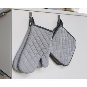 Produktbild für Ofenhandschuh LauterSchutz LS104, mit Topflappen, grau