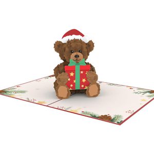 Produktbild für Weihnachtskarte papercrush 3D Weihnachtsteddy