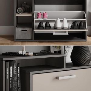 Produktbild für Schuhschrank Vicco Orlando, anthrazit / greige