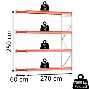 Produktbild für Anbauregal Regalwerk EMMA, 4 Metallböden