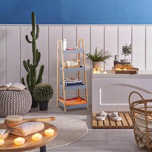 Produktbild für Badregal Relaxdays 10022215, aus Bambus, braun / grau