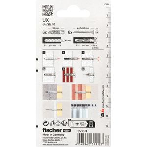 Produktbild für Schrauben-Dübel-Set Fischer 553874, Ready2Fix Gardinenstange