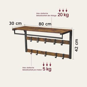 Produktbild für Wandgarderobe Vasagle LCR201B01, Metall / Holz