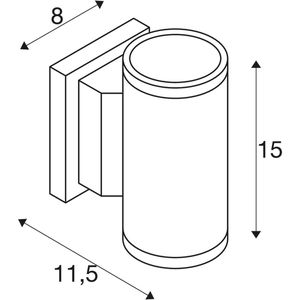 Produktbild für Wandleuchte SLV Myra Up Down, aus Aluminium, für außen (IP55)