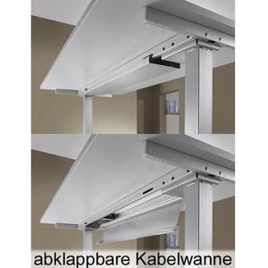 Produktbild für Schreibtisch Hammerbacher XDSM 82, lichtgrau / silber