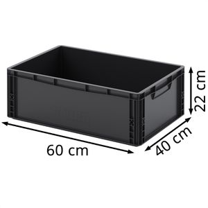 Produktbild für Eurobox AUER ESD EG 64/22 HG, schwarz, 45 Liter