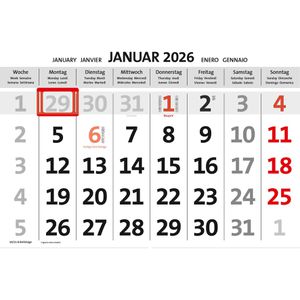 Produktbild für 5-Monatskalender Kalenderwerk Office 5 Kompakt Ferienübersicht