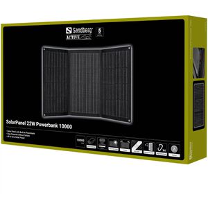 Produktbild für Solarpanel Sandberg 22W Powerbank 10000, faltbar