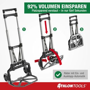 Produktbild für Sackkarre ATHLON-TOOLS Paketroller C3001, klappbar