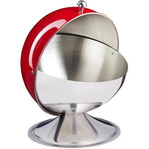 Produktbild für Zuckerdose Relaxdays 10030868 Zuckerkugel, silber / rot