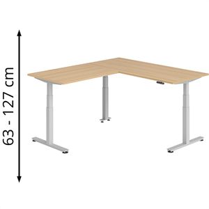Produktbild für Schreibtisch Hammerbacher XDSMW, eiche / silber