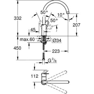 Produktbild für Küchenarmatur GROHE BauEdge 31367000, chrom