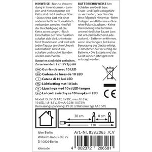 Produktbild für Lichterkette Idena 8582065, 10 LED, innen
