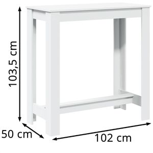 Produktbild für Bartisch vidaXL 854409, weiß