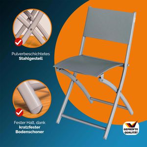 Produktbild für Klappstuhl CASARIA 109687, hellgrau