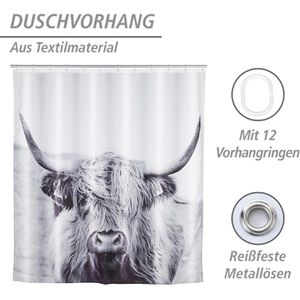 Produktbild für Duschvorhang Wenko Yak, 180 x 200 cm
