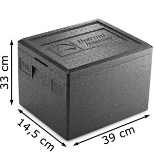 thermohauser Thermobox schwarz, 7 Liter, Kunststoff EPP, GN 1/2