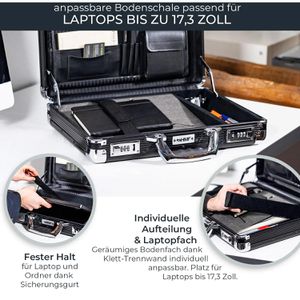 Produktbild für Aktenkoffer HMF 14651-02, schwarz, mit Laptopfach