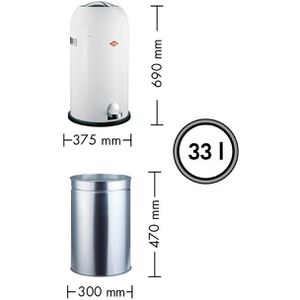 Produktbild für Mülleimer Wesco Kickmaster, weiß