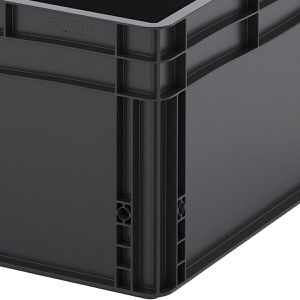 Produktbild für Eurobox AUER ESD EG 86/32 HG, schwarz, 130 Liter