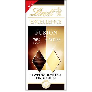Tafelschokolade Lindt Excellence Fusion 70% Kakao & Weiß
