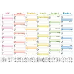 Produktbild für Tafelkalender Häfft 11360-1, Rainbow, mit Ferienübersicht