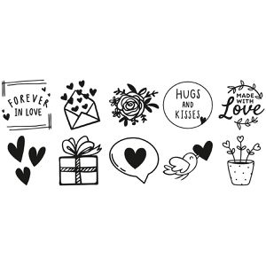 Produktbild für Motivstempel Trodat Switch Set Liebesbotschaften, Kunststoff