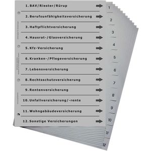 Versicherungsregister europrotokoll A4, 1-12