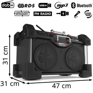 Produktbild für Baustellenradio PerfectPro ROCKHART, Akku