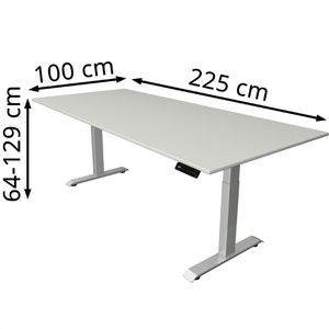 Produktbild für Schreibtisch Kerkmann Move 4, lichtgrau / silber