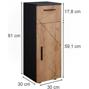 Produktbild für Badschrank Vicco Irma, mit 4 Füßen, eiche / anthrazit