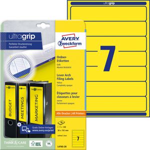 Rückenschilder Zweckform L4765-20, gelb