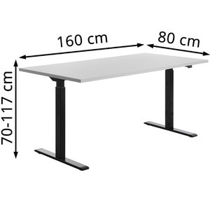 Produktbild für Schreibtisch Topstar E-Table, lichtgrau / schwarz