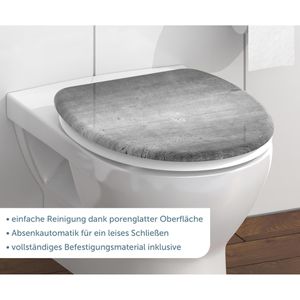 Produktbild für WC-Sitz Schütte Industrial Grey 82155, oval, aus Duroplast