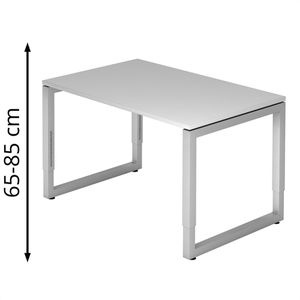 Produktbild für Schreibtisch Hammerbacher R-Serie, lichtgrau / silber