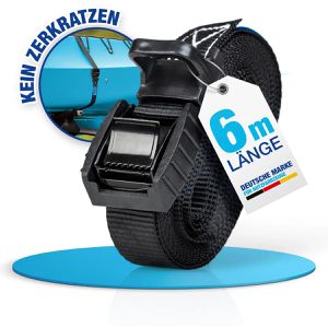 Spanngurt NTG LS.8260, schwarz, Gummiprotektor & Klemmschloss