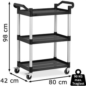 Produktbild für Servierwagen Royal-Catering schwarz, Aluminium / Kunststoff