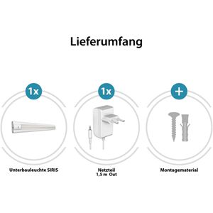 Produktbild für LED-Unterbauleuchte LEDSCOM Siris, warmweiß