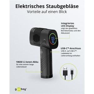 Produktbild für Akku-Gebläse Goobay Staubgebläse, 61667