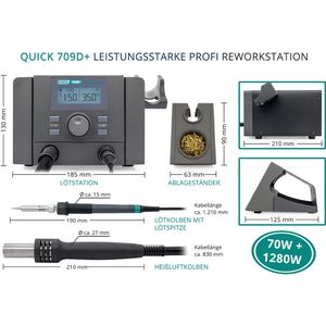 Produktbild für Lötstation QUICK QU709D+, 2in1 Reworkstation