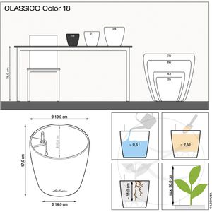 Produktbild für Übertopf Lechuza CLASSICO Color 18, muskat, Ø 19 x 17 cm