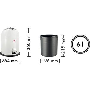 Produktbild für Mülleimer Wesco Minimaster 180112-74, weiß matt