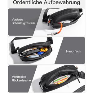 Produktbild für Bauchtasche Inateck Sling Bag X-Mini, aus Polyester, schwarz